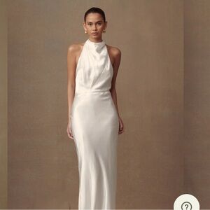 XS Meshki Esther Iridescent Satin Cowl Maxi dress